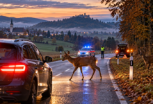 Dusk Deer Crossing Emergency Response