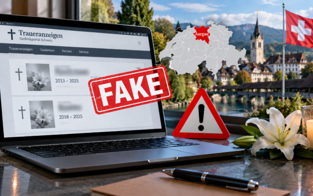 Swiss Memorial Desk with Fake Alert